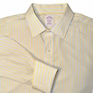 BROOKS BROTHERS ☆ Non-Iron French Cuff 100% Cotton Dress Shirt ☆ Size 17-35